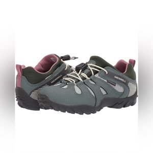 Merrell youth girls 3.5 Wide hiking shoes bungee tie